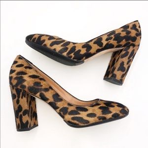 J. McLaughlin Mila Calf Hair Leopard Print Heels